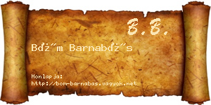 Böm Barnabás névjegykártya