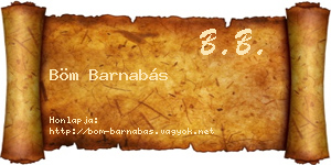 Böm Barnabás névjegykártya